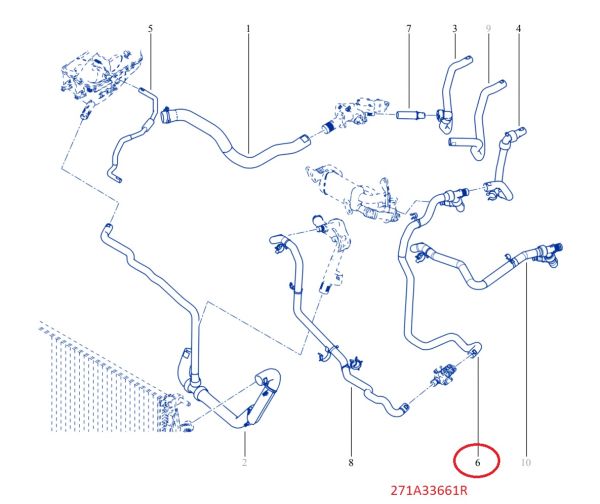 Патрубок охолодження від блоку підігріву антифризу Renault Megane III 1.5dCi (К9К636)